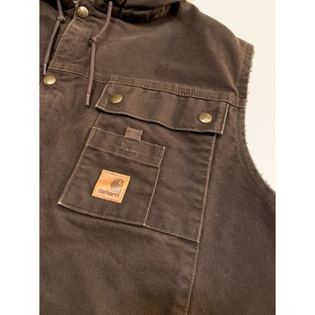 00s carhartt DUCK VEST HOODIE Size XL