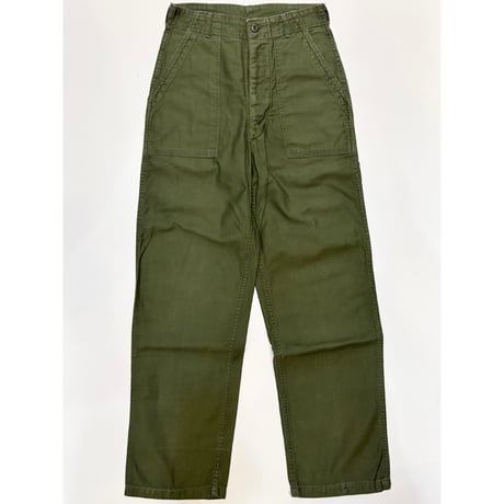 60s US ARMY OG-107 COTTON SATEEN BAKER PANTS Size W30L33→W29L31
