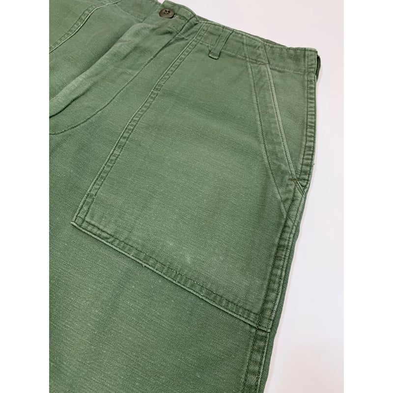 60s US ARMY OG-107 COTTON SATEEN BAKER PANTS Si