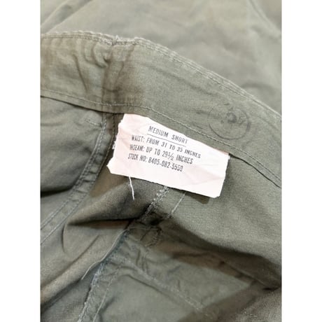 60s US AMRY Jungle Fatigue PANTS "3rd TYPE" Size MEDIUM-SHORT