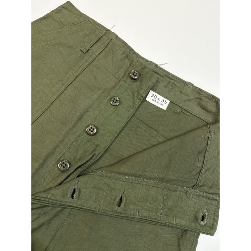 60s US ARMY OG-107 COTTON SATEEN BAKER PANTS Si