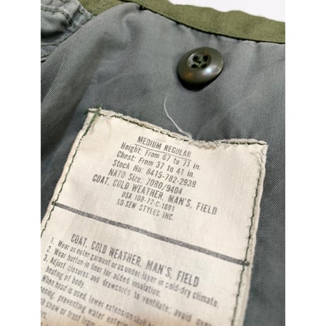 70s US ARMY M-65 "GRAY LINING" FIELD JACKET Size MEDIUM-REGULAR