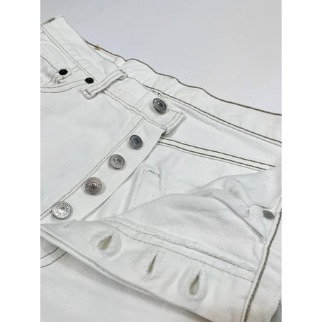 90s Levi’s 501 WHITE DENIM PANTS MADE IN USA 🇺🇸 Size W31L30→W30L29