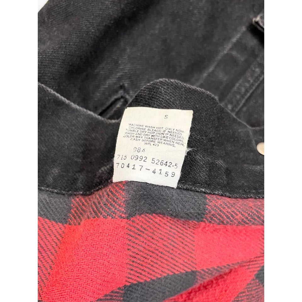 90s Levi's 70417 FLANNEL LINED BLACK DENIM JACK