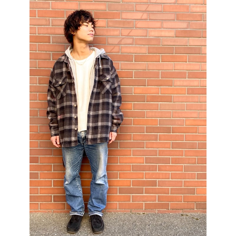 90s FIELD&STREAM QUILTING HOODIE FLANNEL SHIRT
