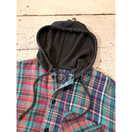 90s FORCE MAJEURE HOODIE FLANNEL SHIRT Size M
