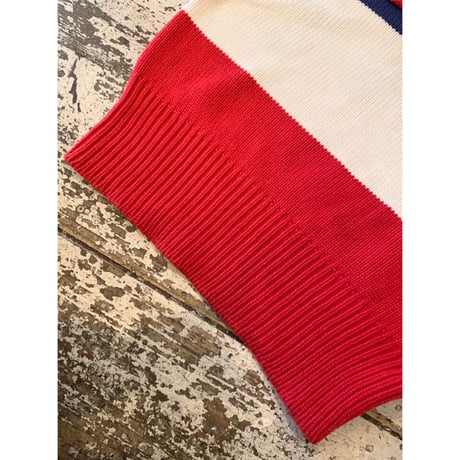 80s Ralph Lauren "CROSS FLAGS" COTTON HAND KNIT Size L