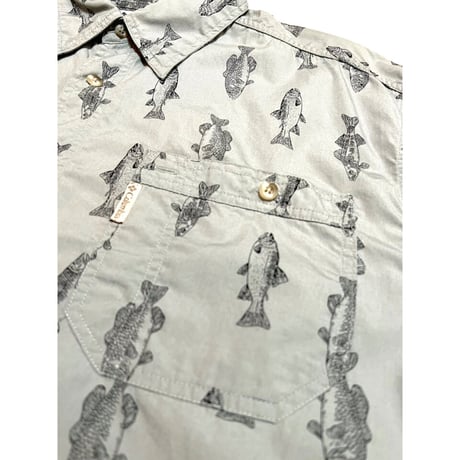 90s Columbia "FISH PATTERN" S/S SHIRT Size L
