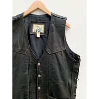 90s LEATHER VEST Size XL程