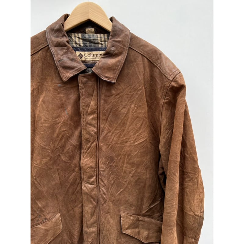 90s columbia leather jacket レザー