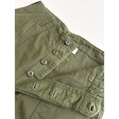 70s US ARMY OG-107 COTTON SATEEN BAKER PANTS Size W32L33→W31L31