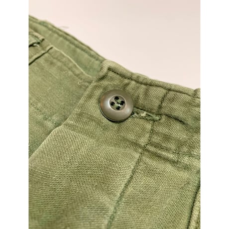 70s US ARMY OG-107 COTTON SATEEN BAKER PANTS Size W32L35→W30L32