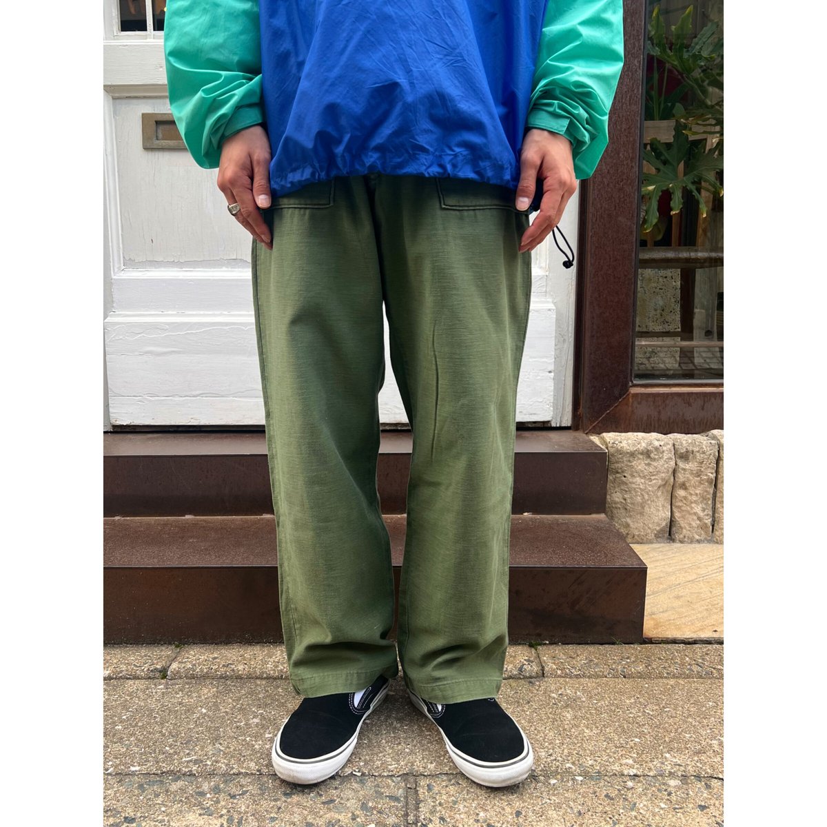 70s US ARMY OG-107 ベイカーパンツ W32L31 70s US ARMY OG-107 COTTON SATEEN BAKER PANTS Si
