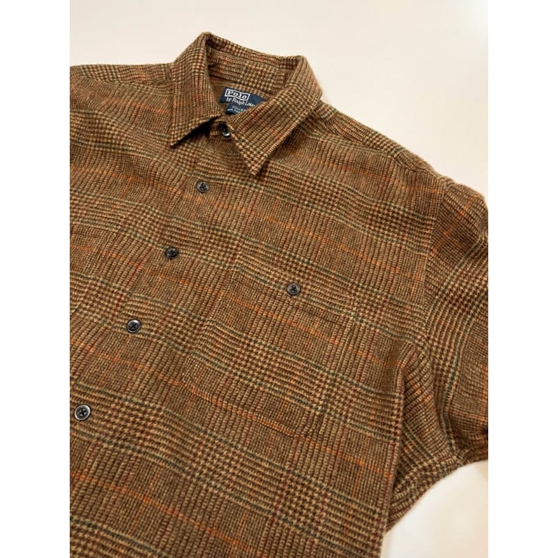 90s Polo by Ralph Lauren 千鳥柄ウールトラウザー 94 美品90s Polo by Ralph Lauren バギースラックス 千鳥柄 - メルカリ