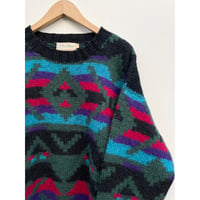 80s L.L.Bean "NATIVE PATTERN" WOOL KNIT Size L