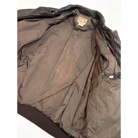 80s BANANA REPUBLIC "A-2 TYPE" LEATHER JACKET Size 42