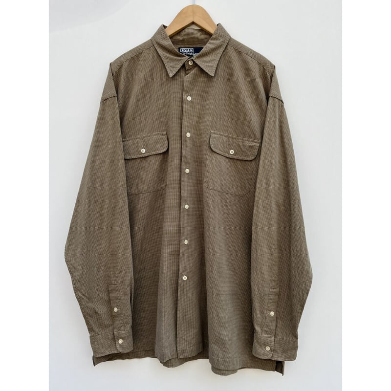 polo by Ralph Lauren HULTON リネン×コットン　90s 90s Polo by Ralph Lauren 『HULTON』cotton linen check shirt
