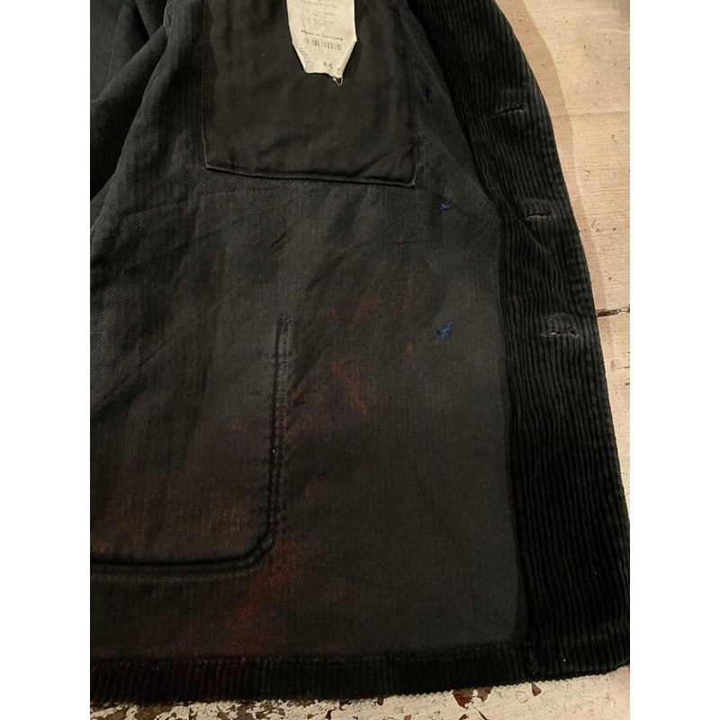 80s DOUBLE BREASTED CORDUROY WORK JACKET MADE I...