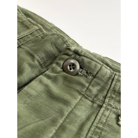 60s US ARMY OG-107 COTTON SATEEN BAKER PANTS Size W32L31→W31.5L29
