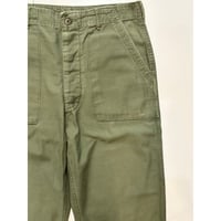 60s US ARMY OG-107 COTTON SATEEN BAKER PANTS Size W36L31→W35.5L29.5