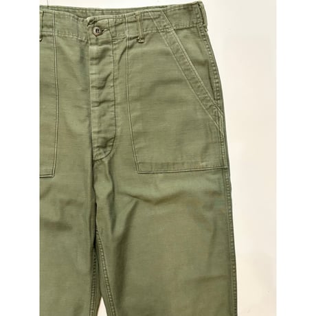 60s US ARMY OG-107 COTTON SATEEN BAKER PANTS Size W36L31→W35.5L29.5