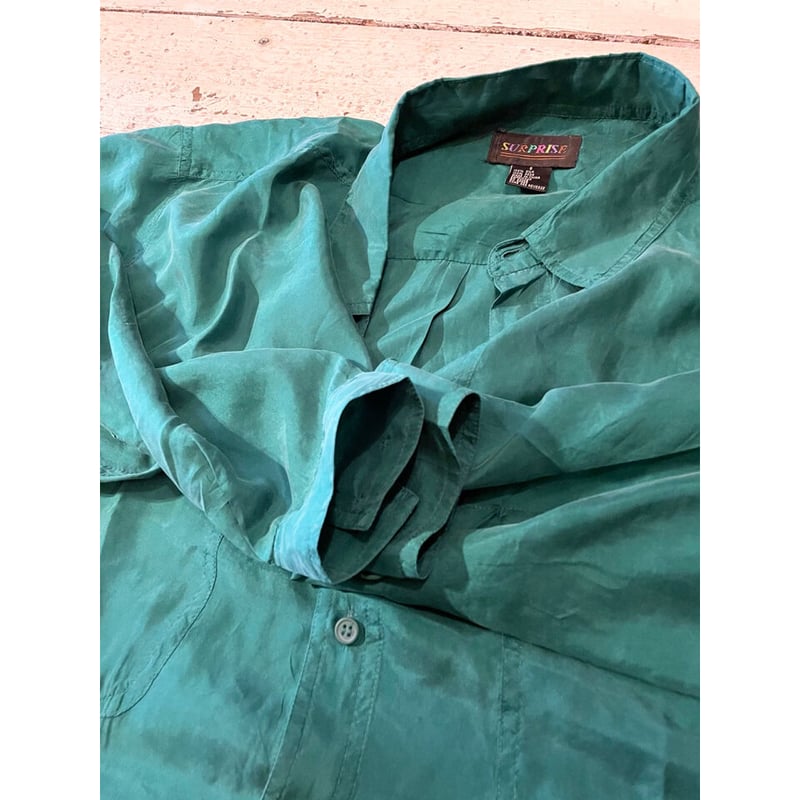 90s Vintage シルク テンセル L/S シャツ 燻み ドレープ 光沢 90s Vintage シルク テンセル L/S シャツ 燻み ドレープ 光沢