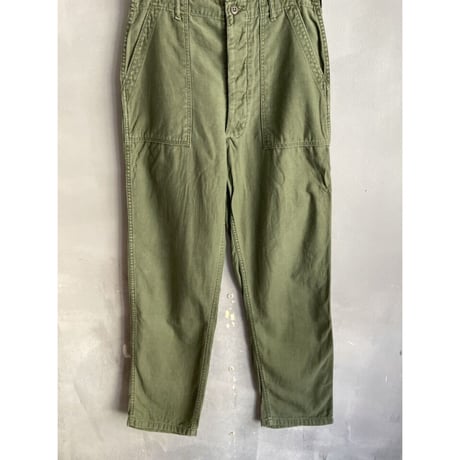 70s US ARMY OG-107 COTTON SATEEN BAKER PANTS Size W32L33→W31L30