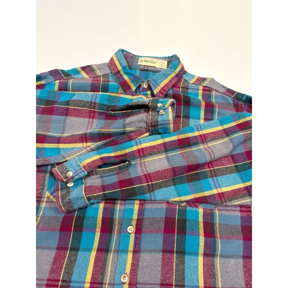80s ST. JOHN'S BAY FLANNEL SHIRT MADE IN USA 🇺🇸