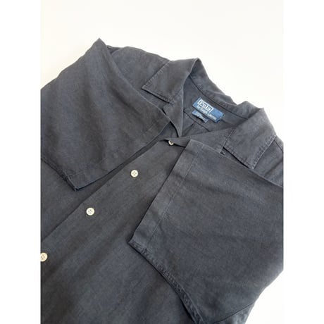 90s Ralph Lauren "CALDWELL" S/S OPEN COLLAR SHIRT Size L