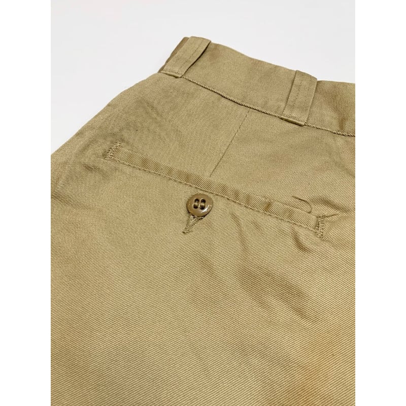 70s US ARMY KHAKI TROUSERS Size W30L30→W30L29 |