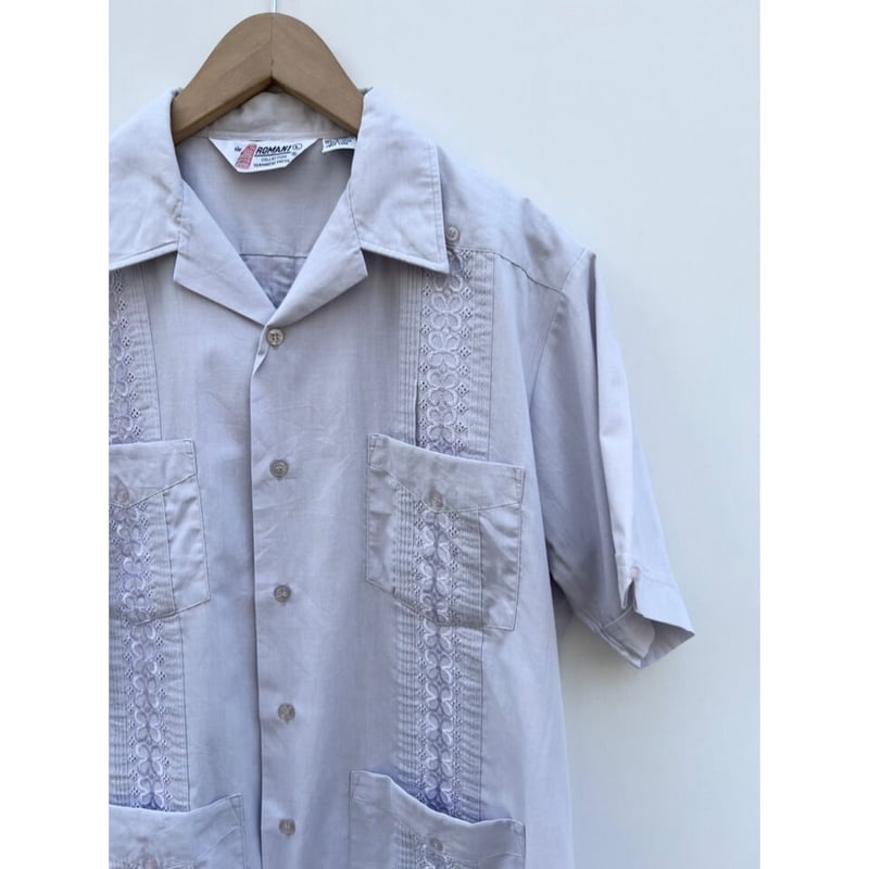 80s ROMANI OPEN COLLAR CUBA SHIRT Size L | KORDS