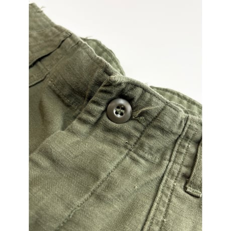 70s US ARMY OG-107 COTTON SATEEN BAKER PANTS Size W32L33→W31L31