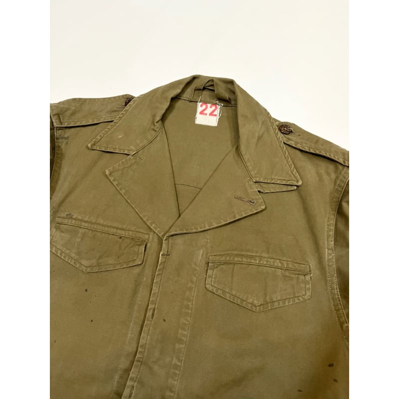 ジャケット・アウター 50's French Army Wool Field Coat Vintage 50s French M47 Army Military Field Jacket Men's 4C