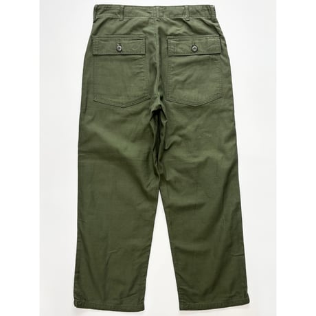 60s US ARMY OG-107 COTTON SATEEN BAKER PANTS Size W34L29→W33L28
