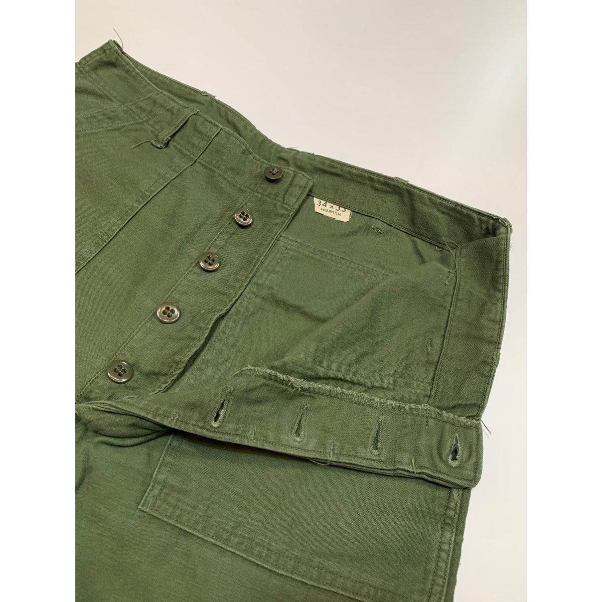 60s US ARMY OG-107 COTTON SATEEN BAKER PANTS Si