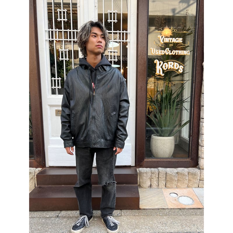 90s Ralph Lauren 5XB レザージャケット 裏地チェック 90s Ralph Lauren 5XB レザージャケット 裏地チェック 古着 90s
