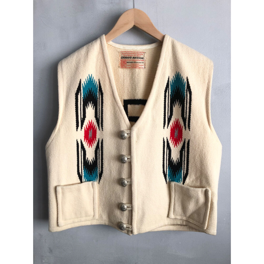 40s SOUTHWEST ARTS&CRAFTS ネイティブ柄 コンチョボタン チマヨ