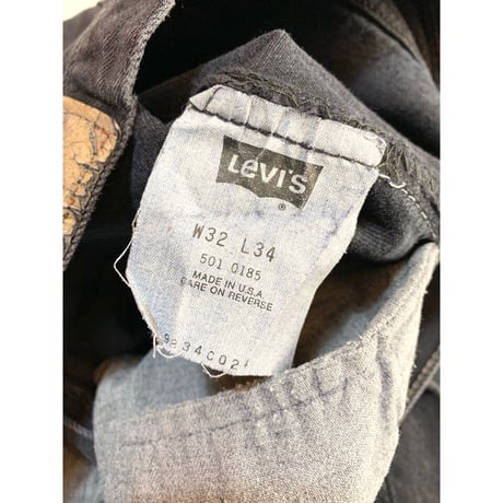 90s Levi’s 501-0185 BLACK DENIM PANTS MADE IN USA 🇺🇸 Size W32L34→W32L33