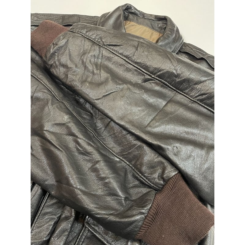 80s L.L.Bean A-2 TYPE LEATHER JACKET MADE IN US