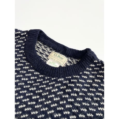 80s L.L.Bean "BIRDS EYE" WOOL KNIT MADE IN NORWAY 🇳🇴 Size XL-TALL
