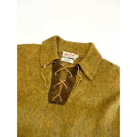 50s "MOHAIR" RACE UP SWEATER Size L