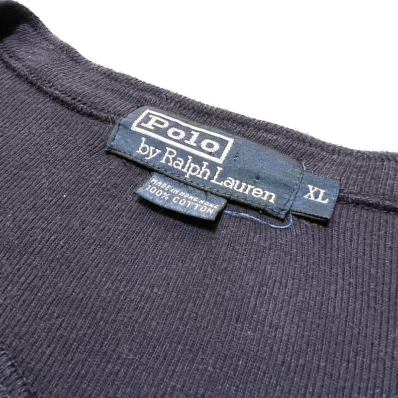 90s POLO Ralph Lauren HENRY NECK L/S Tee Size X