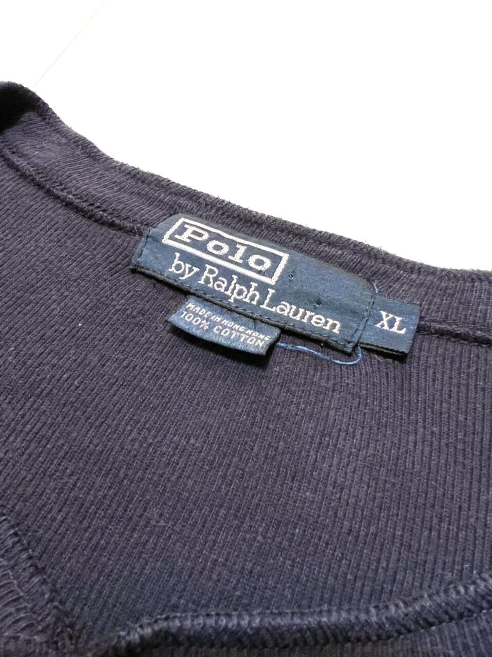 90s POLO Ralph Lauren HENRY NECK L/S Tee Size X