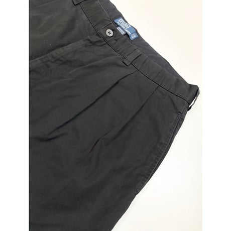 90s Ralph Lauren "Black" CHINO PANTS Size W36L32→W35.5L31.5
