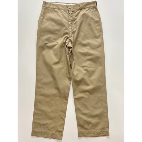 70s US ARMY KHAKI TROUSERS Size W34L29→W32.5L28