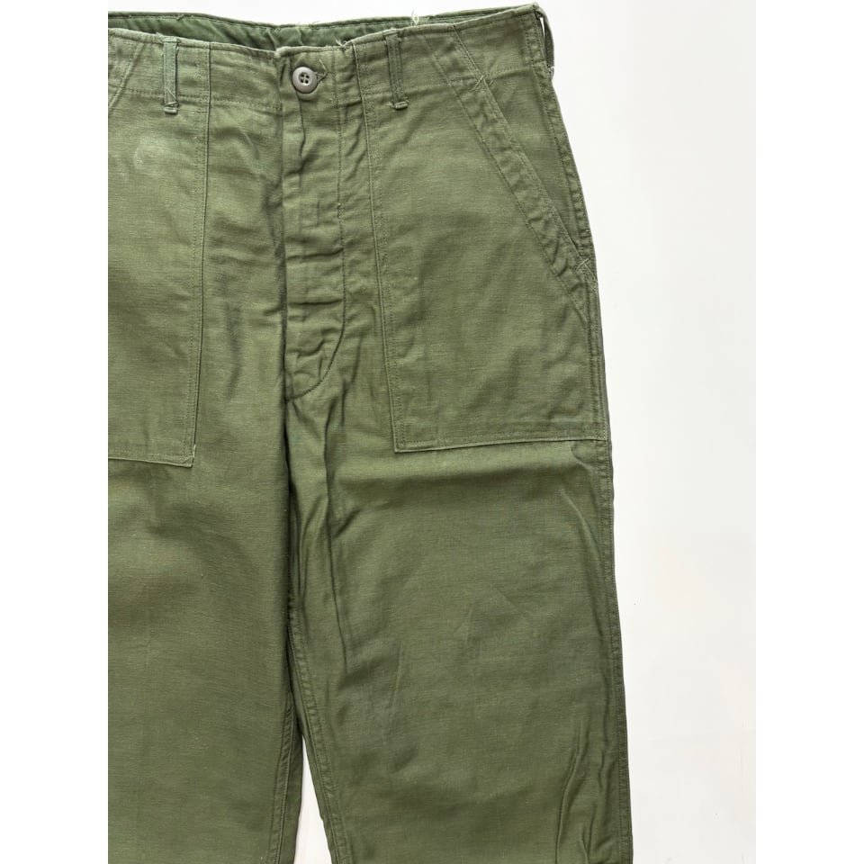 60s US ARMY OG-107 COTTON SATEEN BAKER PANTS Si