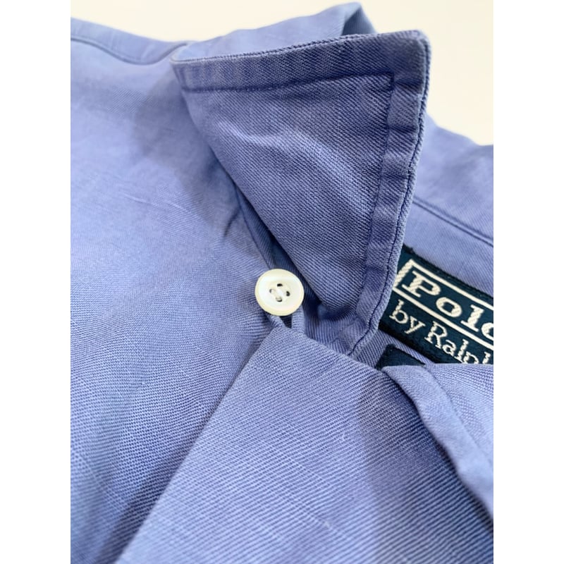 90s Ralph Lauren Shirt CALDWELL XL 長袖 青 90's Polo by Ralph Lauren 