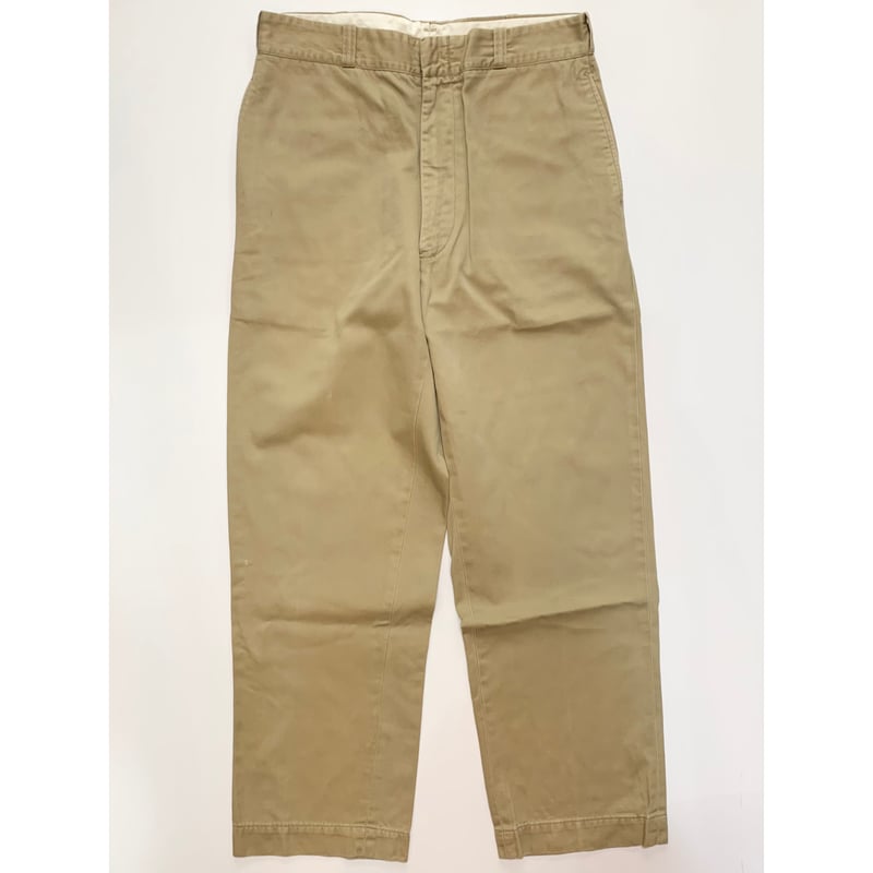 70s usarmy trousers チノパン 34×33 W30】U.S.ARMY 70s Chino Trousers 8.2oz Khaki Shade1