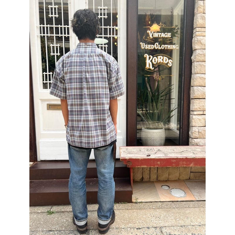 90s Ralph Lauren GREGGOR チェックシャツ ライトブルー 90s Ralph Lauren 
