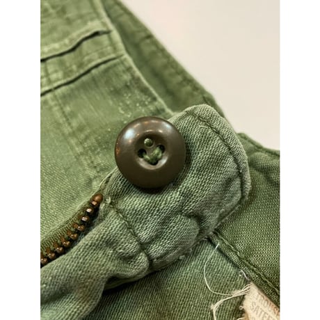 70s US ARMY OG-107 COTTON SATEEN BAKER PANTS Size W34L31→W34L29